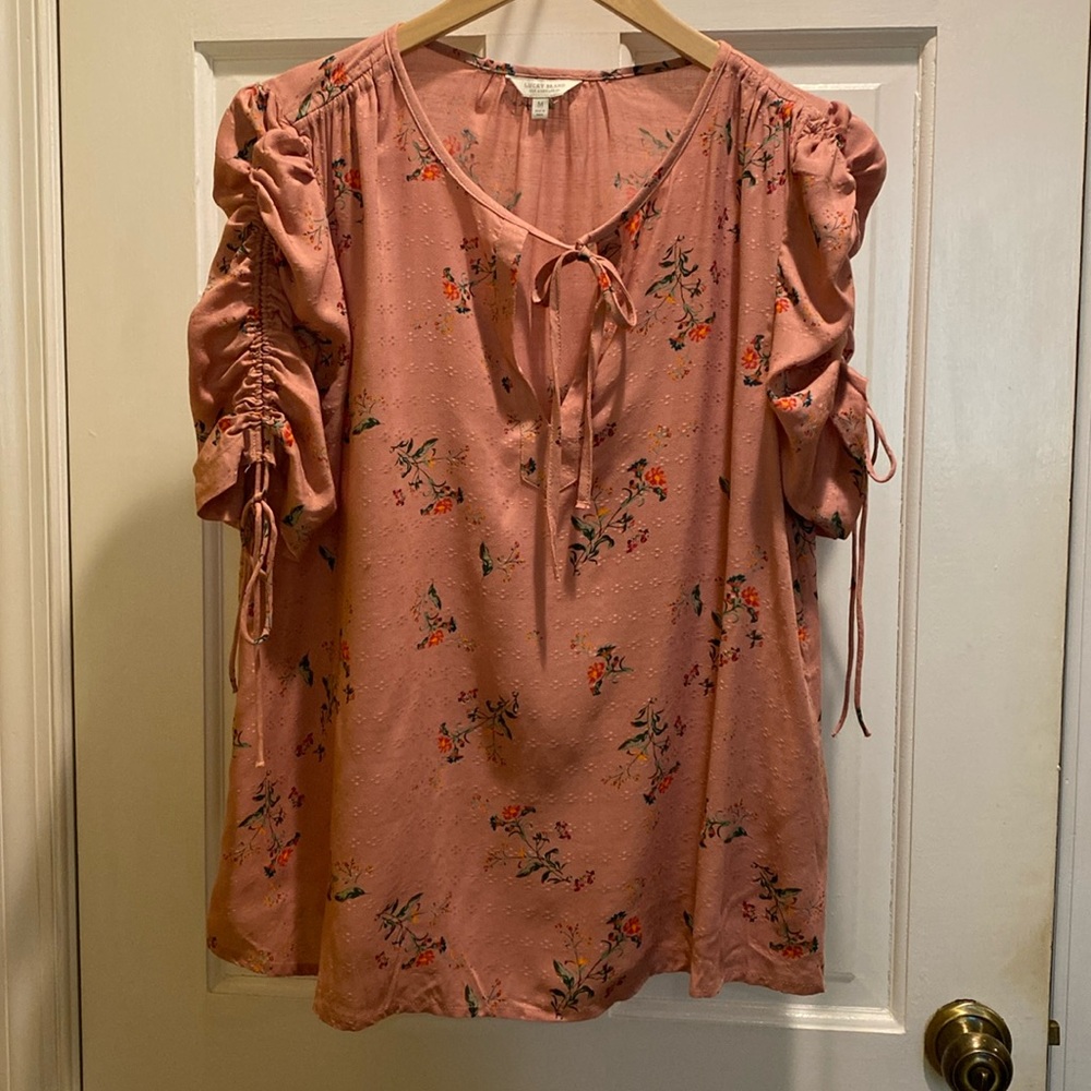 Lucky Brand Puff sleeve floral Blouse
